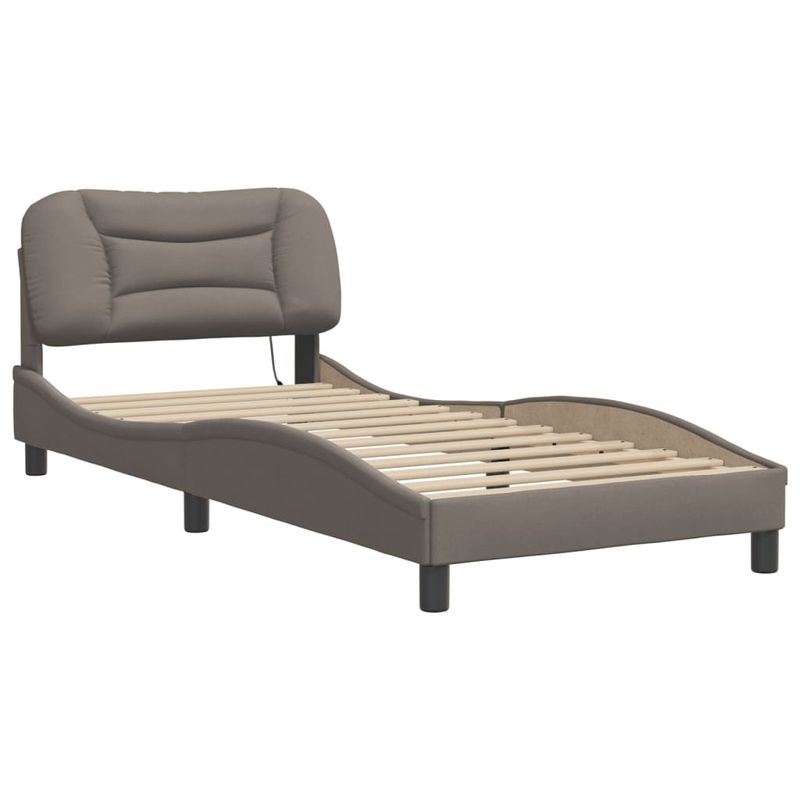 Casa si Gradina - Mobilier - Paturi si accesorii - Paturi - Cadru de pat cu lumini LED, gri taupe, 80x200 cm, textil - Infinity.ro
