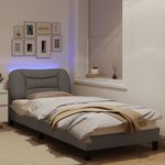 Casa si Gradina - Mobilier - Paturi si accesorii - Paturi - Cadru de pat cu lumini LED, gri taupe, 80x200 cm, textil - Infinity.ro