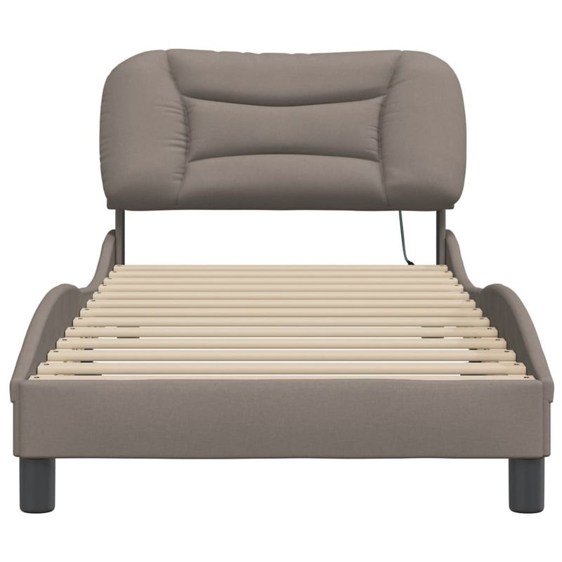 Casa si Gradina - Mobilier - Paturi si accesorii - Paturi - Cadru de pat cu lumini LED, gri taupe, 80x200 cm, textil - Infinity.ro