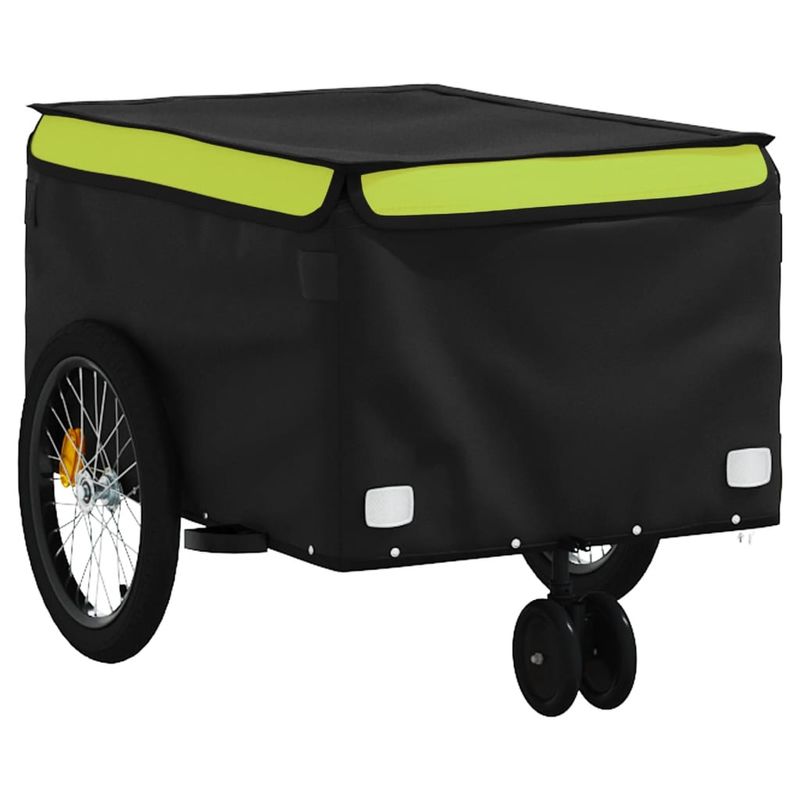 Sport si Outdoor - Ciclism - Accesorii pentru biciclete - Remorci biciclete - Remorca pentru biciclete, negru și verde, 30 kg, fier, mărime 124x53x45 cm - Infinity.ro