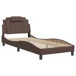 Casa si Gradina - Mobilier - Paturi si accesorii - Paturi - Cadru de pat cu tablie, maro, 80x200 cm, piele ecologica - Infinity.ro