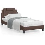 Casa si Gradina - Mobilier - Paturi si accesorii - Paturi - Cadru de pat cu tablie, maro, 80x200 cm, piele ecologica - Infinity.ro