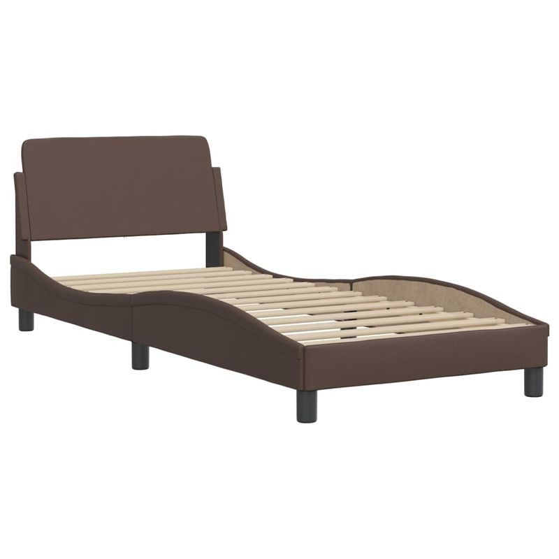 Casa si Gradina - Mobilier - Paturi si accesorii - Paturi - Cadru de pat cu tablie, maro, 80x200 cm, piele ecologica - Infinity.ro