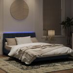 Casa si Gradina - Mobilier - Paturi si accesorii - Paturi - Cadru de pat cu lumini LED, gri inchis, 140x200 cm, catifea - Infinity.ro
