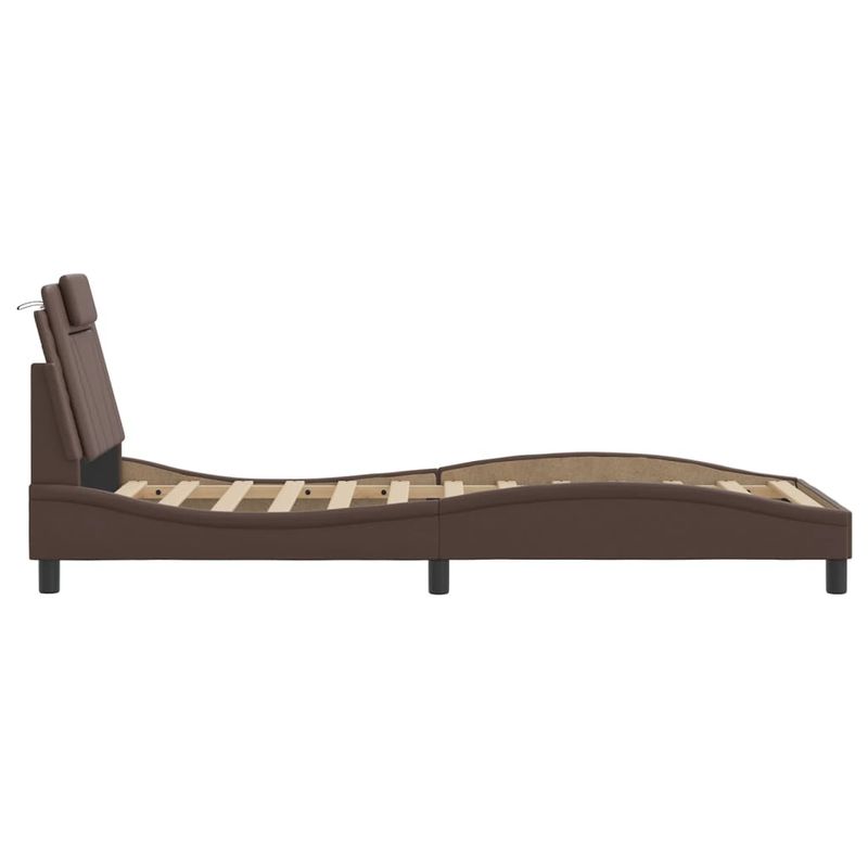 Casa si Gradina - Mobilier - Paturi si accesorii - Paturi - Cadru de pat cu tablie, maro, 90x190 cm, piele ecologica - Infinity.ro