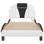 Casa si Gradina - Mobilier - Paturi si accesorii - Paturi - Cadru de pat cu lumini LED alb/negru 90x200 cm piele ecologica - Infinity.ro