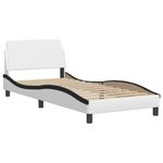 Casa si Gradina - Mobilier - Paturi si accesorii - Paturi - Cadru de pat cu lumini LED alb/negru 90x200 cm piele ecologica - Infinity.ro