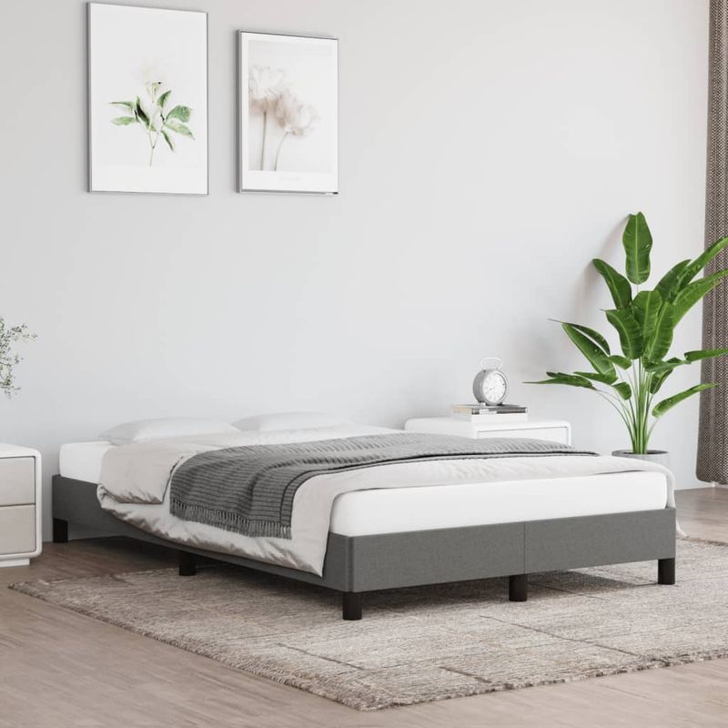 Casa si Gradina - Mobilier - Paturi si accesorii - Paturi - Cadru de pat, gri inchis, 120x190 cm, material textil - Infinity.ro