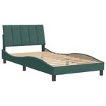 Casa si Gradina - Mobilier - Paturi si accesorii - Paturi - Cadru de pat cu tablie, verde inchis, 100x200 cm, catifea - Infinity.ro