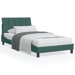 Casa si Gradina - Mobilier - Paturi si accesorii - Paturi - Cadru de pat cu tablie, verde inchis, 100x200 cm, catifea - Infinity.ro