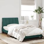 Casa si Gradina - Mobilier - Paturi si accesorii - Paturi - Cadru de pat cu tablie, verde inchis, 100x200 cm, catifea - Infinity.ro
