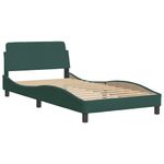 Casa si Gradina - Mobilier - Paturi si accesorii - Paturi - Cadru de pat cu tablie, verde inchis, 100x200 cm, catifea - Infinity.ro