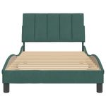Casa si Gradina - Mobilier - Paturi si accesorii - Paturi - Cadru de pat cu tablie, verde inchis, 100x200 cm, catifea - Infinity.ro