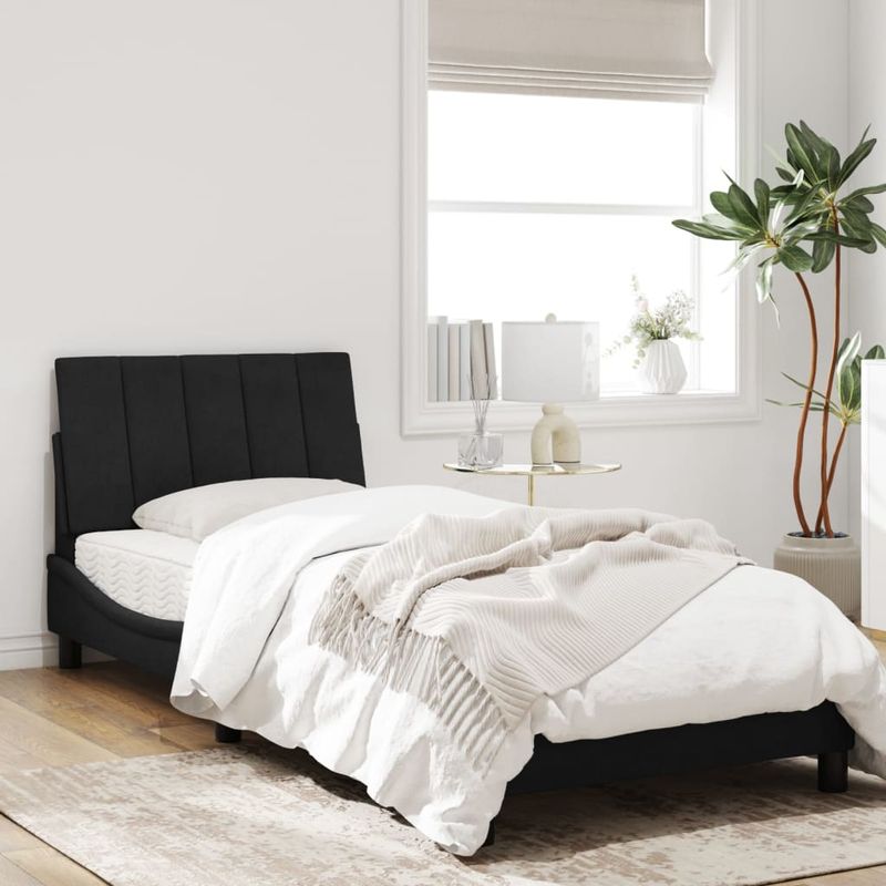Casa si Gradina - Mobilier - Paturi si accesorii - Paturi - Cadru de pat cu tablie, negru, 80x200 cm, catifea - Infinity.ro