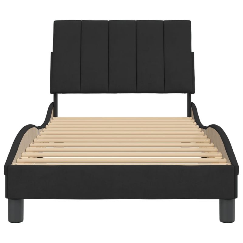 Casa si Gradina - Mobilier - Paturi si accesorii - Paturi - Cadru de pat cu tablie, negru, 80x200 cm, catifea - Infinity.ro