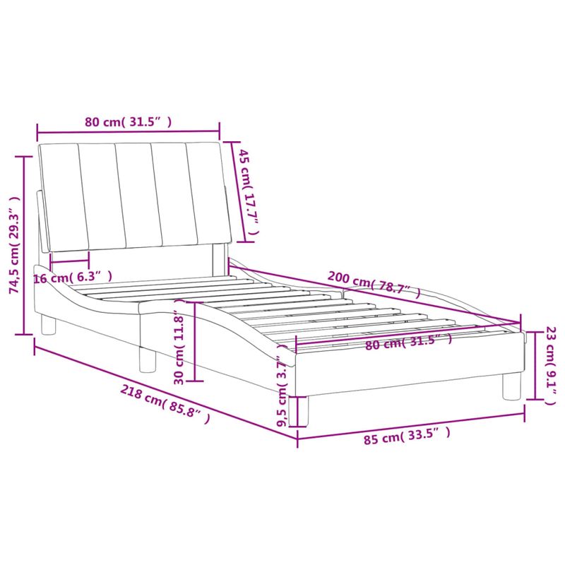 Casa si Gradina - Mobilier - Paturi si accesorii - Paturi - Cadru de pat cu tablie, negru, 80x200 cm, catifea - Infinity.ro