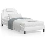 Casa si Gradina - Mobilier - Paturi si accesorii - Paturi - Cadru de pat cu lumini LED, alb, 80x200 cm, piele ecologica - Infinity.ro