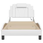 Casa si Gradina - Mobilier - Paturi si accesorii - Paturi - Cadru de pat cu lumini LED, alb, 80x200 cm, piele ecologica - Infinity.ro
