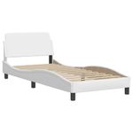 Casa si Gradina - Mobilier - Paturi si accesorii - Paturi - Cadru de pat cu lumini LED, alb, 80x200 cm, piele ecologica - Infinity.ro