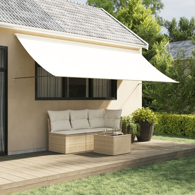 Casa si Gradina - Gradina si terasa - Umbrele si pavilioane - Umbrele - Copertina retractabila, crem, 350x150 cm, tesatura si otel - Infinity.ro