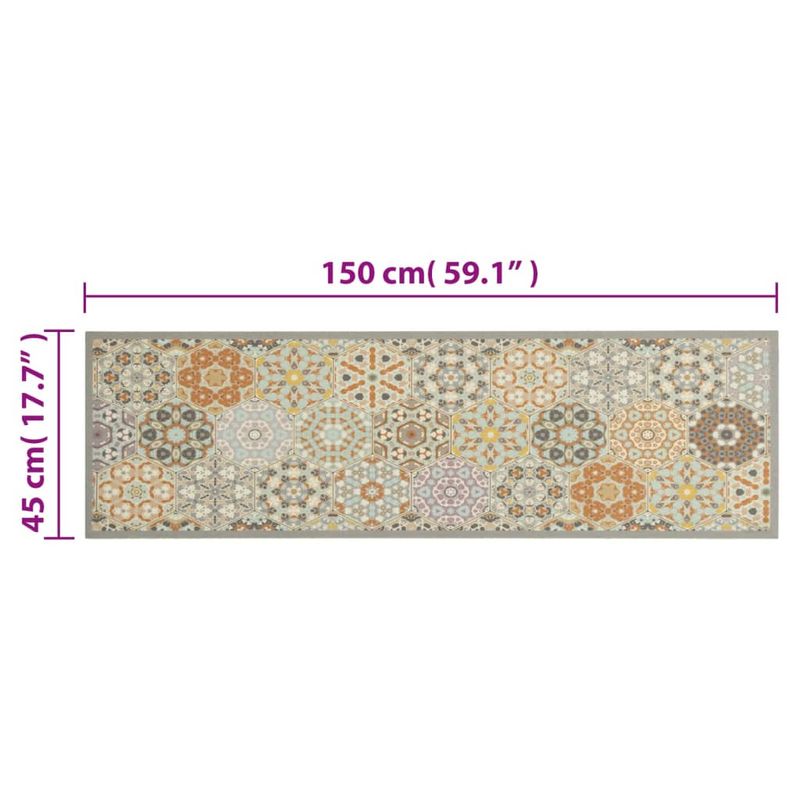 Casa si Gradina - Textile si covoare - Covoare - Covoare casa - Covor de bucatarie lavabil pastel hexagonal, 45x150 cm, catifea - Infinity.ro