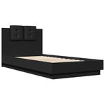 Casa si Gradina - Mobilier - Paturi si accesorii - Paturi - Cadru de pat cu tablie, negru, 75x190 cm, lemn prelucrat - Infinity.ro