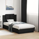 Casa si Gradina - Mobilier - Paturi si accesorii - Paturi - Cadru de pat cu tablie, negru, 75x190 cm, lemn prelucrat - Infinity.ro