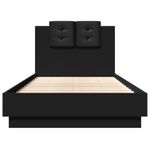 Casa si Gradina - Mobilier - Paturi si accesorii - Paturi - Cadru de pat cu tablie, negru, 75x190 cm, lemn prelucrat - Infinity.ro