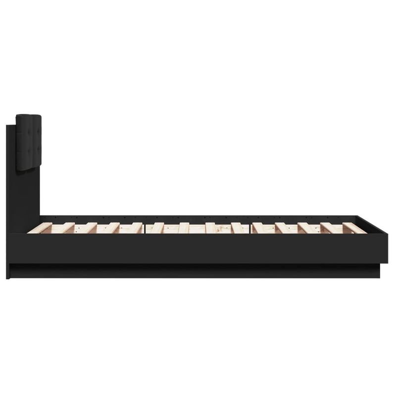 Casa si Gradina - Mobilier - Paturi si accesorii - Paturi - Cadru de pat cu tablie, negru, 75x190 cm, lemn prelucrat - Infinity.ro