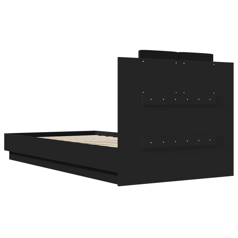 Casa si Gradina - Mobilier - Paturi si accesorii - Paturi - Cadru de pat cu tablie, negru, 75x190 cm, lemn prelucrat - Infinity.ro