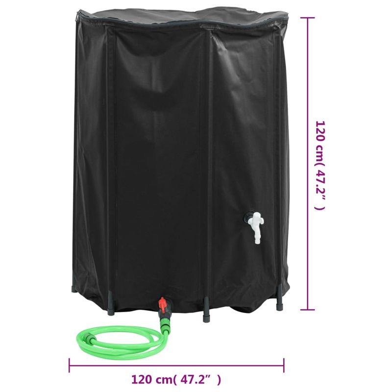 Casa si Gradina - Gradinarit si plante - Instalatii si accesorii pentru irigatii - Furtunuri de gradina si accesorii - Rezervor de apa cu robinet, pliabil, 1350 L, PVC, negru - Infinity.ro