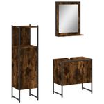 Casa si Gradina - Mobilier - Seturi de mobilier - Seturi baie - Set dulapuri de baie, 3 piese, stejar afumat, lemn prelucrat - Infinity.ro