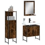 Casa si Gradina - Mobilier - Seturi de mobilier - Seturi baie - Set dulapuri de baie, 3 piese, stejar afumat, lemn prelucrat - Infinity.ro