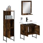 Casa si Gradina - Mobilier - Seturi de mobilier - Seturi baie - Set dulapuri de baie, 3 piese, stejar afumat, lemn prelucrat - Infinity.ro