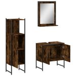 Casa si Gradina - Mobilier - Seturi de mobilier - Seturi baie - Set dulapuri de baie, 3 piese, stejar afumat, lemn prelucrat - Infinity.ro