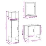 Casa si Gradina - Mobilier - Seturi de mobilier - Seturi baie - Set dulapuri de baie, 3 piese, stejar afumat, lemn prelucrat - Infinity.ro