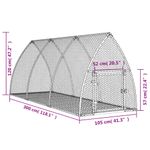 Petshop - Accesorii petshop - Culcusuri si custi - Custi interior si exterior - Cusca pentru iepuri, argintiu, 300x105x120 cm, otel galvanizat - Infinity.ro