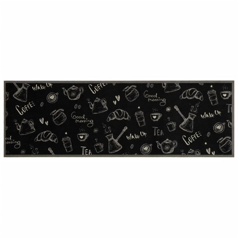 Casa si Gradina - Textile si covoare - Covoare - Covoare casa - Covor de bucatarie lavabil Morning, negru, 60x180 cm, catifea - Infinity.ro