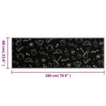 Casa si Gradina - Textile si covoare - Covoare - Covoare casa - Covor de bucatarie lavabil Morning, negru, 60x180 cm, catifea - Infinity.ro