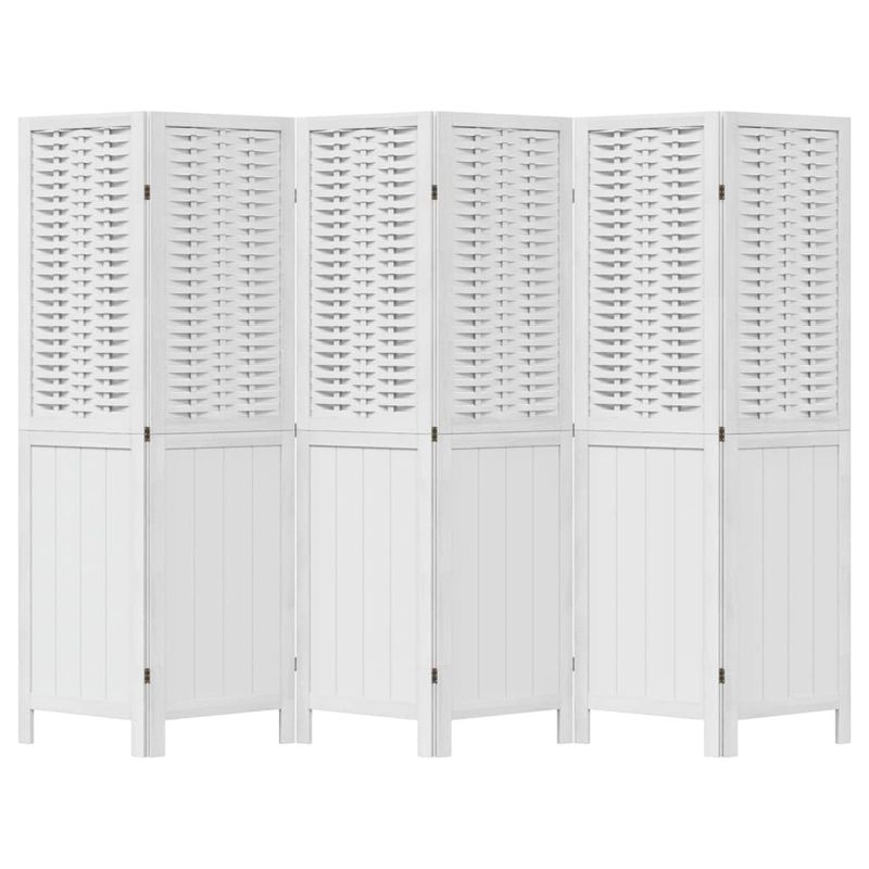 Casa si Gradina - Decoratiuni - Pereti despartitori si paravane - Paravan camera 6 panouri, alb, lemn masiv paulownia - Infinity.ro