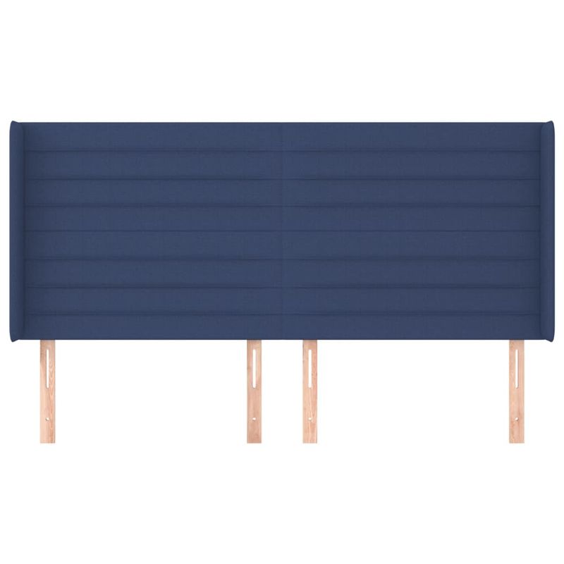 Casa si Gradina - Mobilier - Paturi si accesorii - Accesorii paturi - Tablie de pat cu aripioare, albastru, 183x16x118/128 cm, textil - Infinity.ro