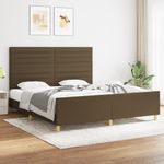 Casa si Gradina - Mobilier - Paturi si accesorii - Paturi - Cadru de pat cu tablie, maro inchis, 180x200 cm, textil - Infinity.ro