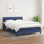 Casa si Gradina - Mobilier - Paturi si accesorii - Paturi - Pat continental cu saltea, albastru, 140x200cm, material textil - Infinity.ro