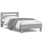 Casa si Gradina - Mobilier - Paturi si accesorii - Paturi - Cadru de pat cu tablie gri sonoma 100x200 cm lemn prelucrat - Infinity.ro