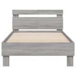 Casa si Gradina - Mobilier - Paturi si accesorii - Paturi - Cadru de pat cu tablie gri sonoma 100x200 cm lemn prelucrat - Infinity.ro