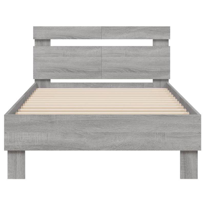 Casa si Gradina - Mobilier - Paturi si accesorii - Paturi - Cadru de pat cu tablie gri sonoma 100x200 cm lemn prelucrat - Infinity.ro