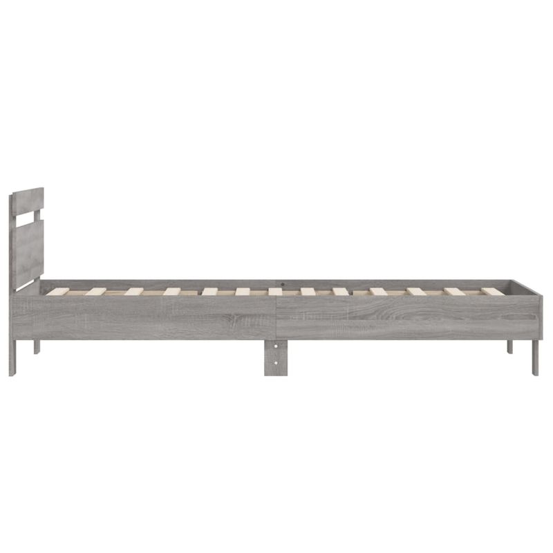 Casa si Gradina - Mobilier - Paturi si accesorii - Paturi - Cadru de pat cu tablie gri sonoma 100x200 cm lemn prelucrat - Infinity.ro