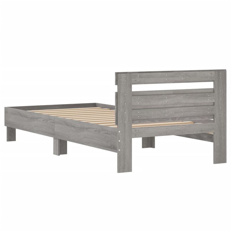 Casa si Gradina - Mobilier - Paturi si accesorii - Paturi - Cadru de pat cu tablie gri sonoma 100x200 cm lemn prelucrat - Infinity.ro