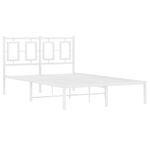Casa si Gradina - Mobilier - Paturi si accesorii - Paturi - Cadru de pat metalic cu tablie, alb, 120x190 cm - Infinity.ro