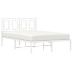 Casa si Gradina - Mobilier - Paturi si accesorii - Paturi - Cadru de pat metalic cu tablie, alb, 120x190 cm - Infinity.ro